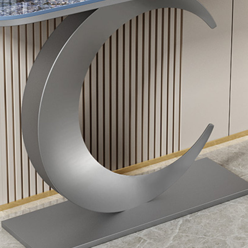 Glam Hall piedistallo ardesia e mezza luna di ferro resistente ai graffi