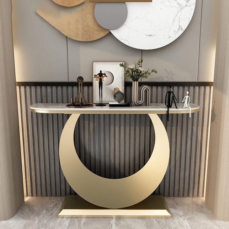 Stain Resistant Slate/metal Glam Abstract Console Table for Hall ...