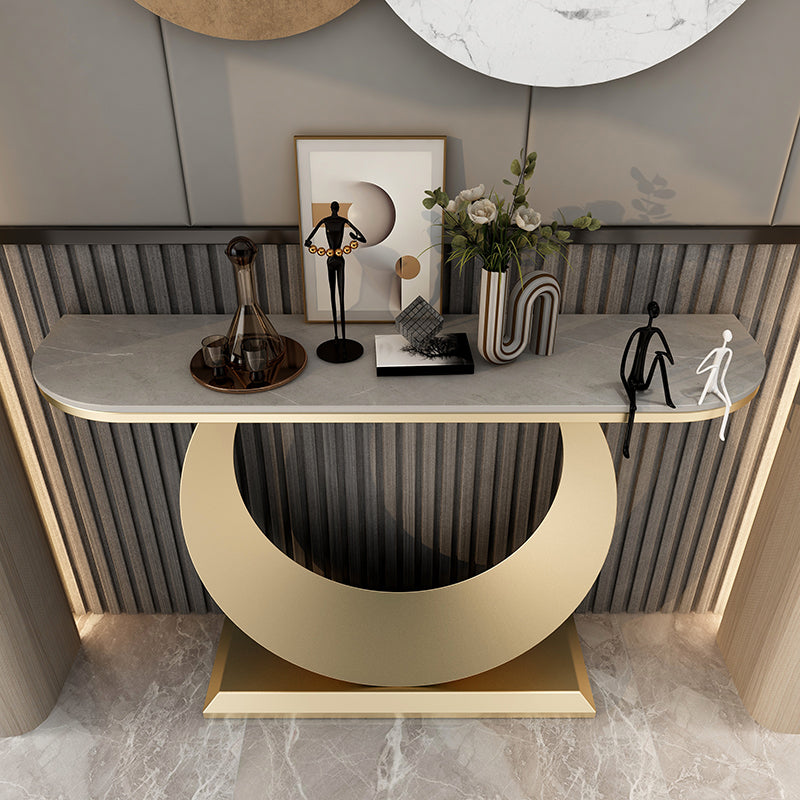 Tavolo da console astratto di ardesia/metallo glam di metallo per Hall