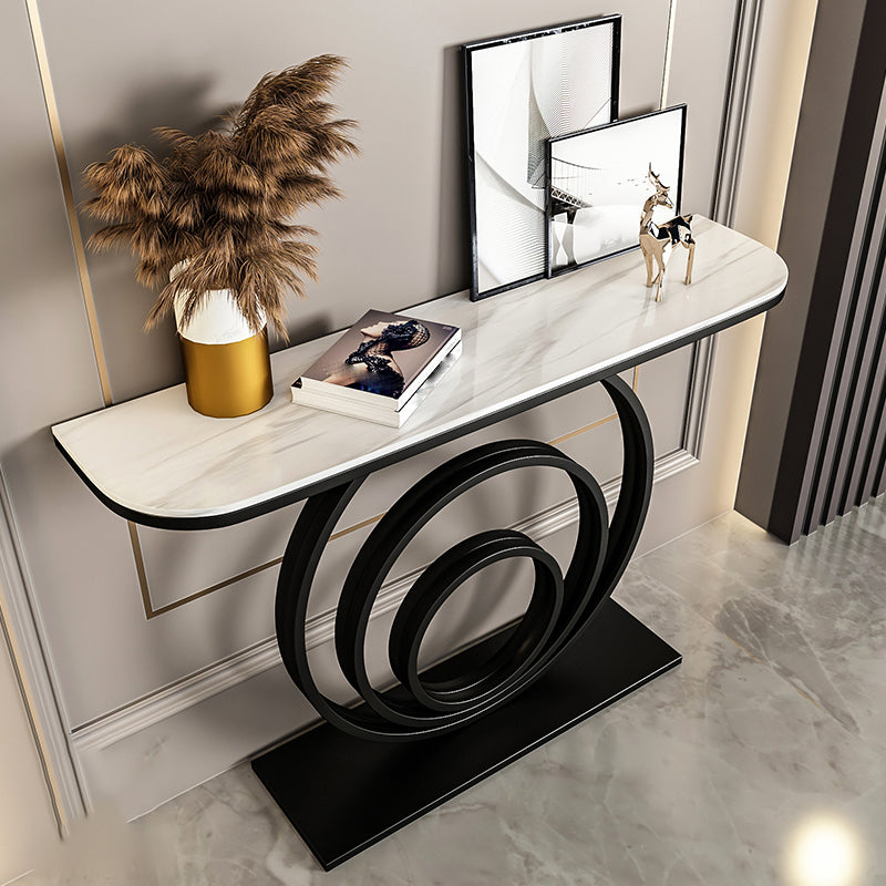 Tavolo console astratto di mezza luna glam e console astratta per Hall