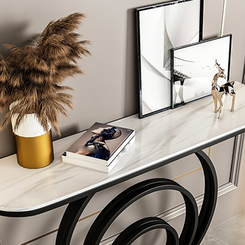 Tavolo console astratto di mezza luna glam e console astratta per Hall