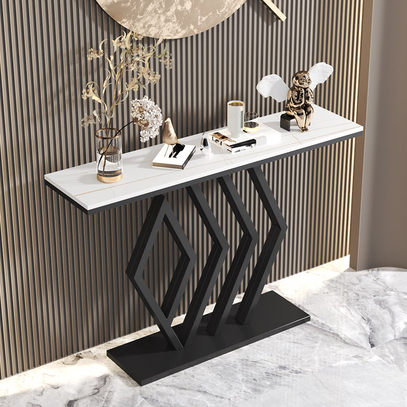 Tavolo da ardesia glam e console metallica resistente alle macchie astratte per Hall