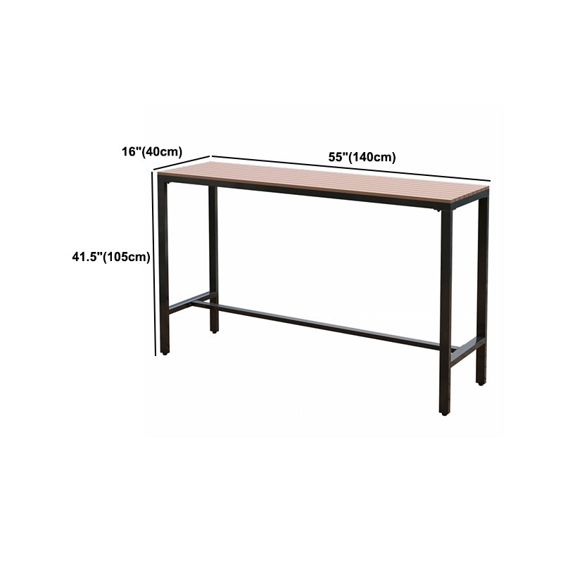 Modern Trestle Bar/Dinette Table Rectangle Outdoor Footrest Bar Height Table Clearhalo 'Bar Furniture' 'Bar Tables' 'bar_tables' 'furn' 'furn_bar_tables' 'Furniture' 'Kitchen & Dining Furniture' 5457011