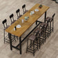 Rectangle Pine Wood Top Bar Table Industrial Bar Table with Trestle Base in Black Clearhalo 'Bar Furniture' 'Bar Tables' 'bar_tables' 'furn' 'furn_bar_tables' 'Furniture' 'Kitchen & Dining Furniture' 5457106