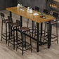 Rectangle Pine Wood Top Bar Table Industrial Bar Table with Trestle Base in Black Clearhalo 'Bar Furniture' 'Bar Tables' 'bar_tables' 'furn' 'furn_bar_tables' 'Furniture' 'Kitchen & Dining Furniture' 5457107