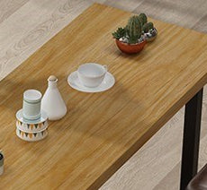 Rectangle Pine Wood Top Bar Table Industrial Bar Table with Trestle Base in Black Clearhalo 'Bar Furniture' 'Bar Tables' 'bar_tables' 'furn' 'furn_bar_tables' 'Furniture' 'Kitchen & Dining Furniture' 5457114