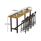 Rectangle Pine Wood Top Bar Table Industrial Bar Table with Trestle Base in Black Clearhalo 'Bar Furniture' 'Bar Tables' 'bar_tables' 'furn' 'furn_bar_tables' 'Furniture' 'Kitchen & Dining Furniture' 5457123