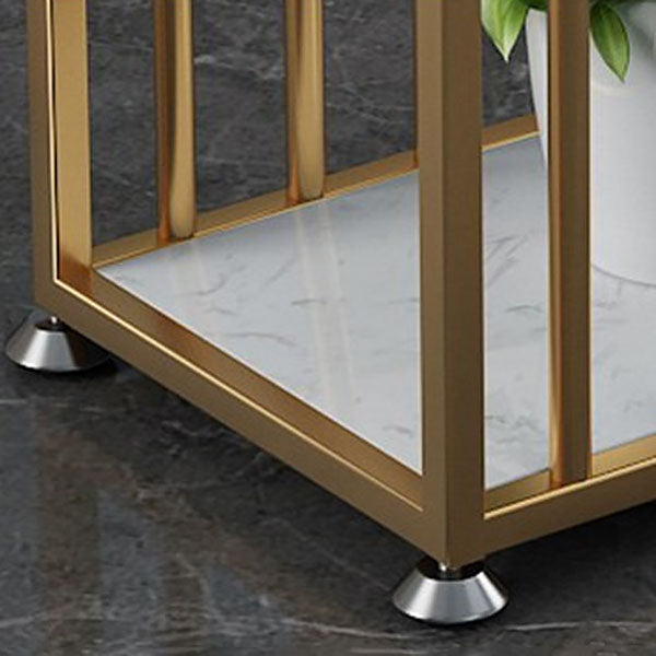 Artificial Marble Rectangle Bar Table Luxurious Bar Table with Double Pedestal in Gold Clearhalo 'Bar Furniture' 'Bar Tables' 'bar_tables' 'furn' 'furn_bar_tables' 'Furniture' 'Kitchen & Dining Furniture' 5457139