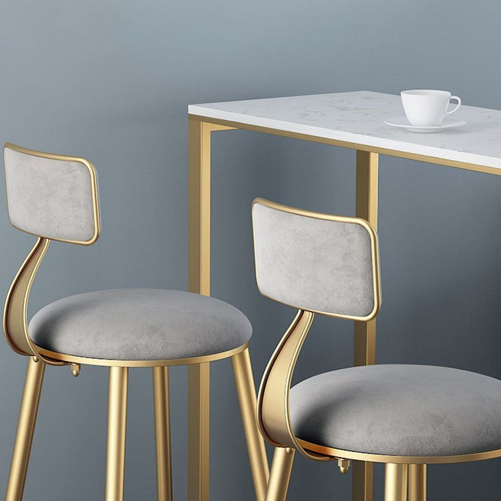 Artificial Marble Rectangle Bar Table Luxurious Bar Table with Double Pedestal in Gold Clearhalo 'Bar Furniture' 'Bar Tables' 'bar_tables' 'furn' 'furn_bar_tables' 'Furniture' 'Kitchen & Dining Furniture' 5457140