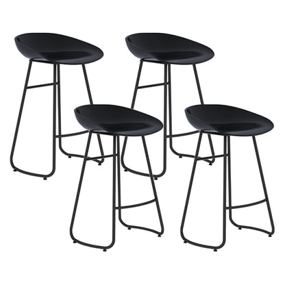 Contemporary Style Bar Stool Plastic Counter Bar Stool with Metal Legs Black 4 Piece Set Clearhalo 'Bar Furniture' 'Bar Stools' 'bar_stools' 'furn' 'furn_bar_stools' 'Furniture' 'furniture_bar_stools' 'Kitchen & Dining Furniture' 5457310_b58fa806-0f2f-47d1-96e2-6dc51bd3157f