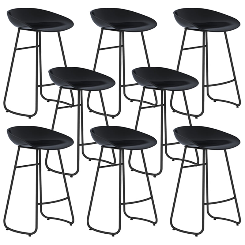 Contemporary Style Bar Stool Plastic Counter Bar Stool with Metal Legs Black 8 Piece Set Clearhalo 'Bar Furniture' 'Bar Stools' 'bar_stools' 'furn' 'furn_bar_stools' 'Furniture' 'furniture_bar_stools' 'Kitchen & Dining Furniture' 5457311_7319eb36-9358-40e4-a2ec-90bc083e1ea4