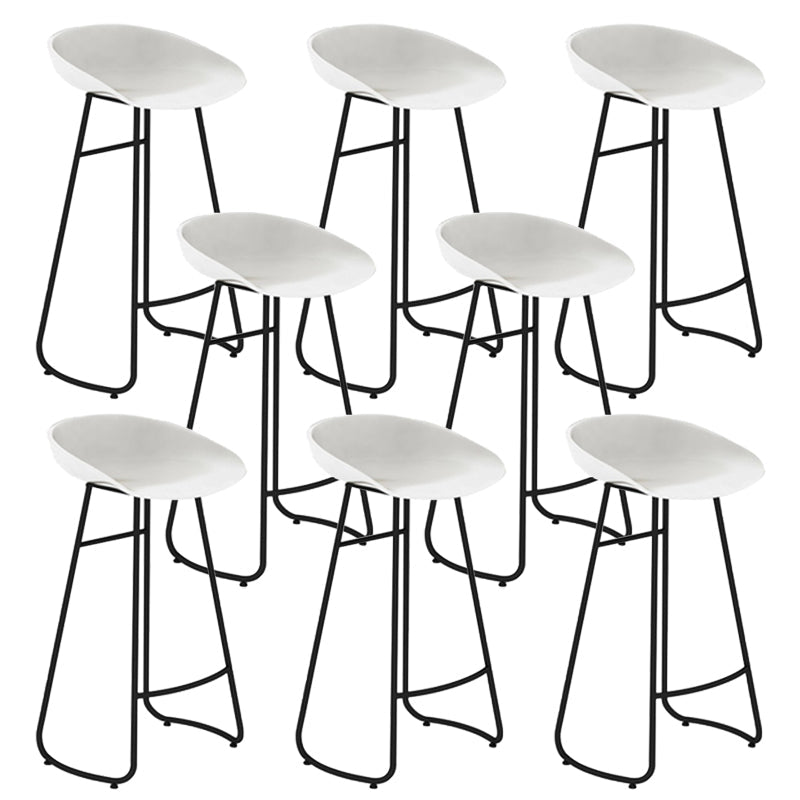 Contemporary Style Bar Stool Plastic Counter Bar Stool with Metal Legs White 8 Piece Set Clearhalo 'Bar Furniture' 'Bar Stools' 'bar_stools' 'furn' 'furn_bar_stools' 'Furniture' 'furniture_bar_stools' 'Kitchen & Dining Furniture' 5457315