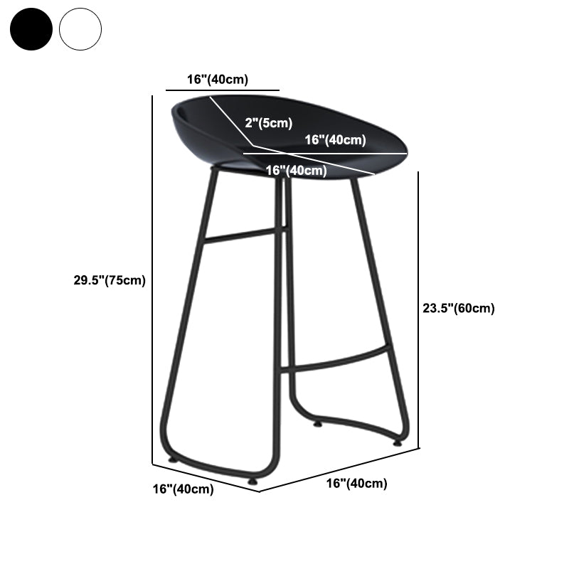 Contemporary Style Bar Stool Plastic Counter Bar Stool with Metal Legs Clearhalo 'Bar Furniture' 'Bar Stools' 'bar_stools' 'furn' 'furn_bar_stools' 'Furniture' 'furniture_bar_stools' 'Kitchen & Dining Furniture' 5457323