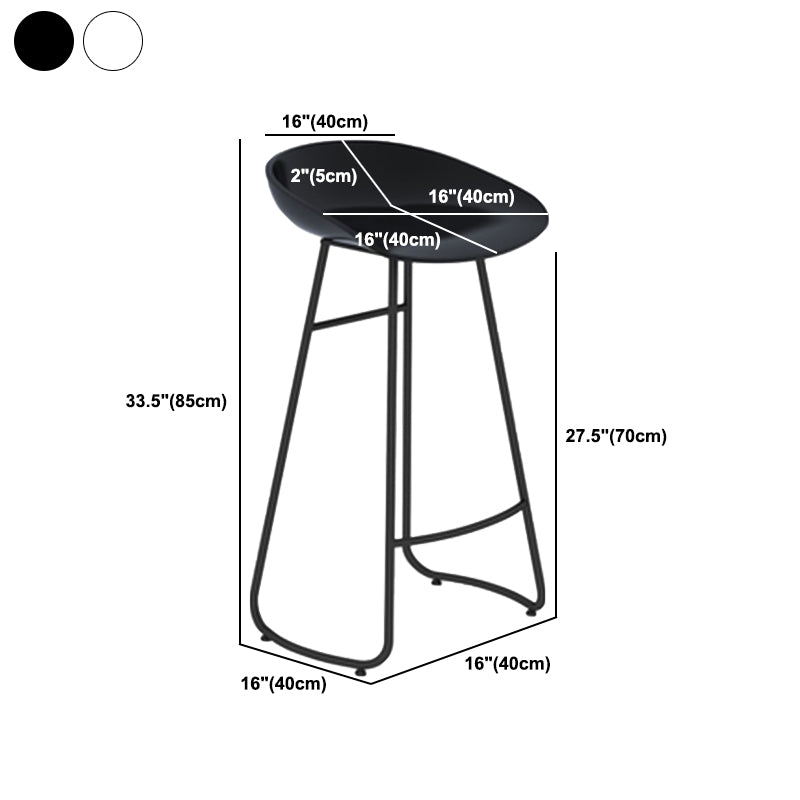 Contemporary Style Bar Stool Plastic Counter Bar Stool with Metal Legs Clearhalo 'Bar Furniture' 'Bar Stools' 'bar_stools' 'furn' 'furn_bar_stools' 'Furniture' 'furniture_bar_stools' 'Kitchen & Dining Furniture' 5457325