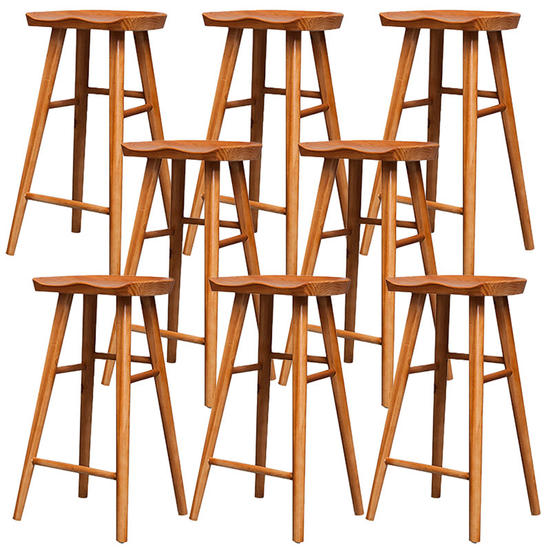 ソリッドウッドの屋内カウンターチェアサドルシートバックレスカウンターバースツール