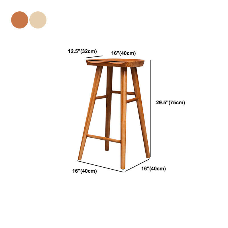 ソリッドウッドの屋内カウンターチェアサドルシートバックレスカウンターバースツール
