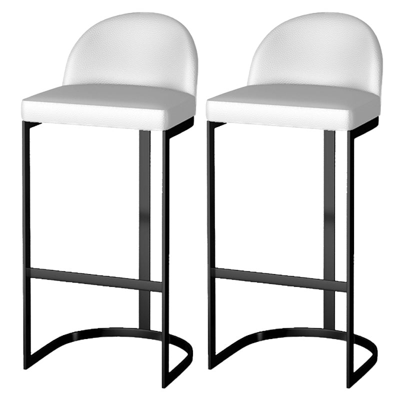 Scandinavian Bucket Counter & Bar Stool Faux Leather Bar Stool for Dining Room Black 2 Piece Set Clearhalo 'Bar Furniture' 'Bar Stools' 'bar_stools' 'furn' 'furn_bar_stools' 'Furniture' 'Kitchen & Dining Furniture' 5457411