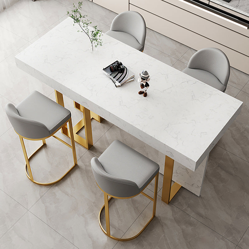 Scandinavian Bucket Counter & Bar Stool Faux Leather Bar Stool for Dining Room Clearhalo 'Bar Furniture' 'Bar Stools' 'bar_stools' 'furn' 'furn_bar_stools' 'Furniture' 'Kitchen & Dining Furniture' 5457412