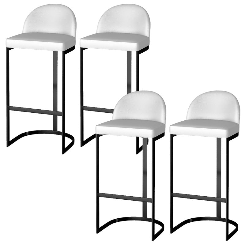 Scandinavian Bucket Counter & Bar Stool Faux Leather Bar Stool for Dining Room Black 4 Piece Set Clearhalo 'Bar Furniture' 'Bar Stools' 'bar_stools' 'furn' 'furn_bar_stools' 'Furniture' 'Kitchen & Dining Furniture' 5457413