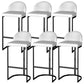 Scandinavian Bucket Counter & Bar Stool Faux Leather Bar Stool for Dining Room Black 6 Piece Set Clearhalo 'Bar Furniture' 'Bar Stools' 'bar_stools' 'furn' 'furn_bar_stools' 'Furniture' 'Kitchen & Dining Furniture' 5457414