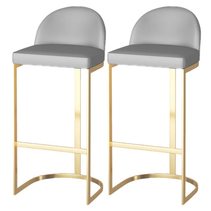 Scandinavian Bucket Counter & Bar Stool Faux Leather Bar Stool for Dining Room Gold 2 Piece Set Clearhalo 'Bar Furniture' 'Bar Stools' 'bar_stools' 'furn' 'furn_bar_stools' 'Furniture' 'Kitchen & Dining Furniture' 5457418