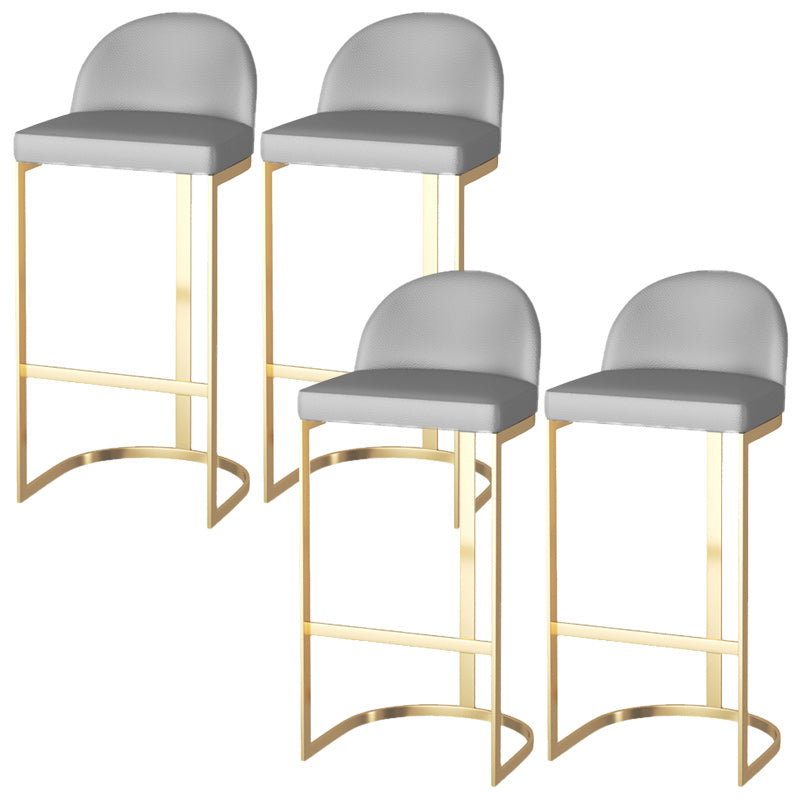 Scandinavian Bucket Counter & Bar Stool Faux Leather Bar Stool for Dining Room Gold 4 Piece Set Clearhalo 'Bar Furniture' 'Bar Stools' 'bar_stools' 'furn' 'furn_bar_stools' 'Furniture' 'Kitchen & Dining Furniture' 5457420