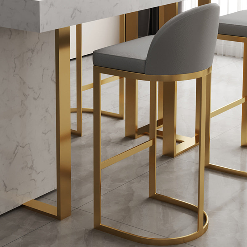Scandinavian Bucket Counter & Bar Stool Faux Leather Bar Stool for Dining Room Clearhalo 'Bar Furniture' 'Bar Stools' 'bar_stools' 'furn' 'furn_bar_stools' 'Furniture' 'Kitchen & Dining Furniture' 5457421