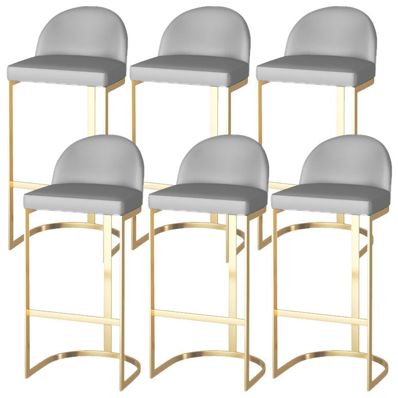 Scandinavian Bucket Counter & Bar Stool Faux Leather Bar Stool for Dining Room Gold 6 Piece Set Clearhalo 'Bar Furniture' 'Bar Stools' 'bar_stools' 'furn' 'furn_bar_stools' 'Furniture' 'Kitchen & Dining Furniture' 5457422