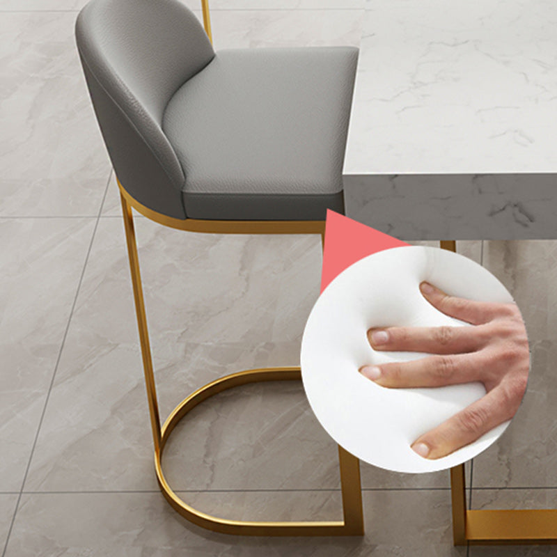 Scandinavian Bucket Counter & Bar Stool Faux Leather Bar Stool for Dining Room Clearhalo 'Bar Furniture' 'Bar Stools' 'bar_stools' 'furn' 'furn_bar_stools' 'Furniture' 'Kitchen & Dining Furniture' 5457423