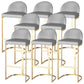 Scandinavian Bucket Counter & Bar Stool Faux Leather Bar Stool for Dining Room Gold 8 Piece Set Clearhalo 'Bar Furniture' 'Bar Stools' 'bar_stools' 'furn' 'furn_bar_stools' 'Furniture' 'Kitchen & Dining Furniture' 5457424