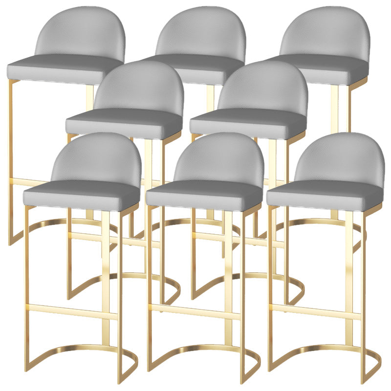 Scandinavian Bucket Counter & Bar Stool Faux Leather Bar Stool for Dining Room Gold 8 Piece Set Clearhalo 'Bar Furniture' 'Bar Stools' 'bar_stools' 'furn' 'furn_bar_stools' 'Furniture' 'Kitchen & Dining Furniture' 5457424