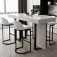 Scandinavian Bucket Counter & Bar Stool Faux Leather Bar Stool for Dining Room Clearhalo 'Bar Furniture' 'Bar Stools' 'bar_stools' 'furn' 'furn_bar_stools' 'Furniture' 'Kitchen & Dining Furniture' 5457425