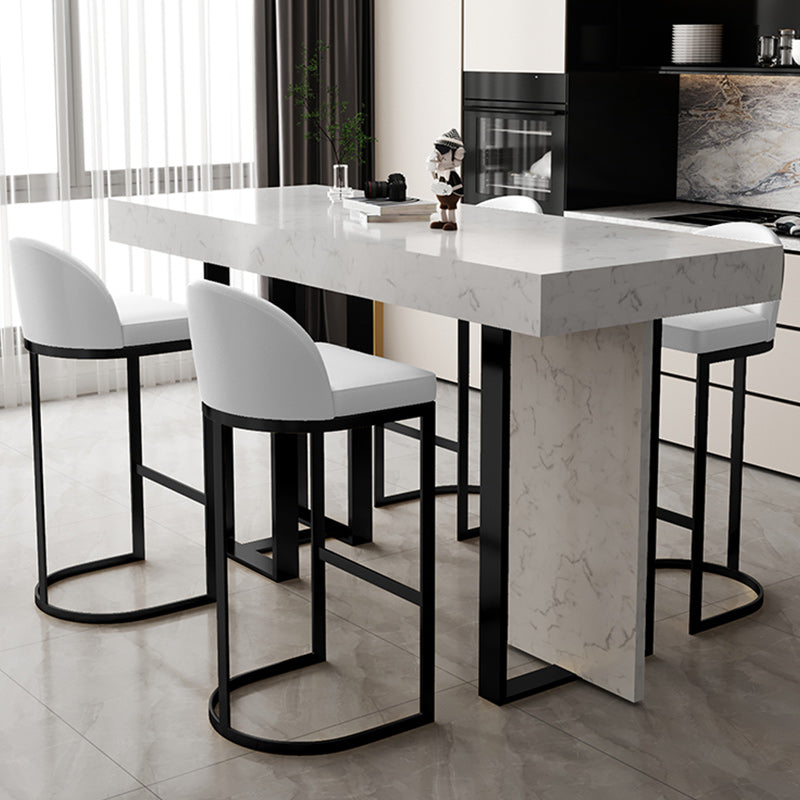 Scandinavian Bucket Counter & Bar Stool Faux Leather Bar Stool for Dining Room Clearhalo 'Bar Furniture' 'Bar Stools' 'bar_stools' 'furn' 'furn_bar_stools' 'Furniture' 'Kitchen & Dining Furniture' 5457425