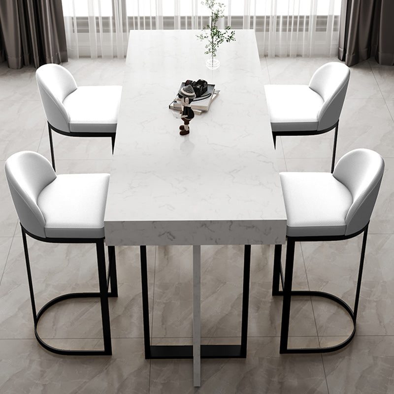 Scandinavian Bucket Counter & Bar Stool Faux Leather Bar Stool for Dining Room Clearhalo 'Bar Furniture' 'Bar Stools' 'bar_stools' 'furn' 'furn_bar_stools' 'Furniture' 'Kitchen & Dining Furniture' 5457427