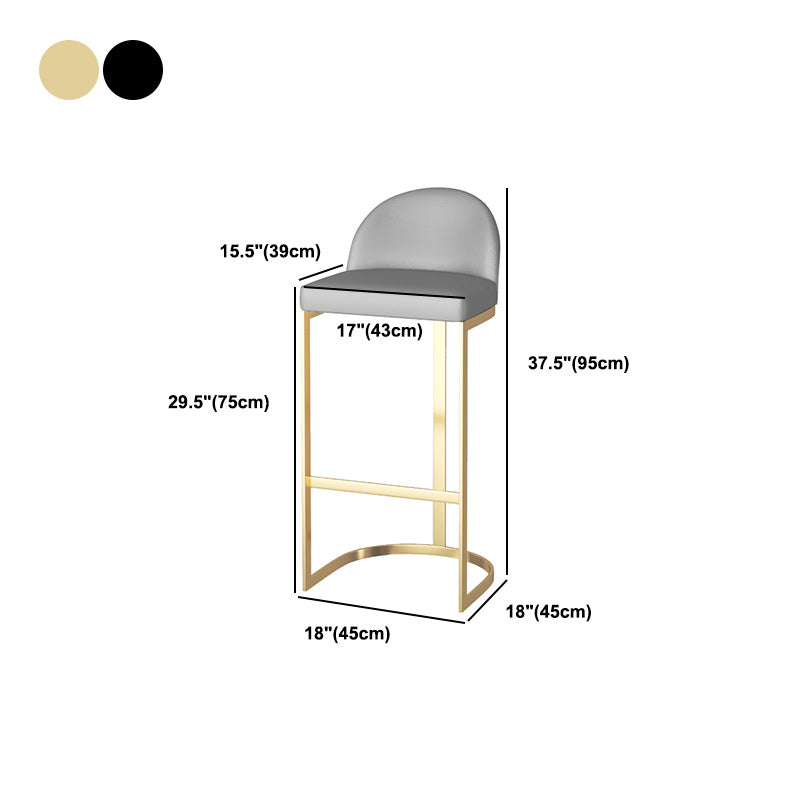 Scandinavian Bucket Counter & Bar Stool Faux Leather Bar Stool for Dining Room Clearhalo 'Bar Furniture' 'Bar Stools' 'bar_stools' 'furn' 'furn_bar_stools' 'Furniture' 'Kitchen & Dining Furniture' 5457429
