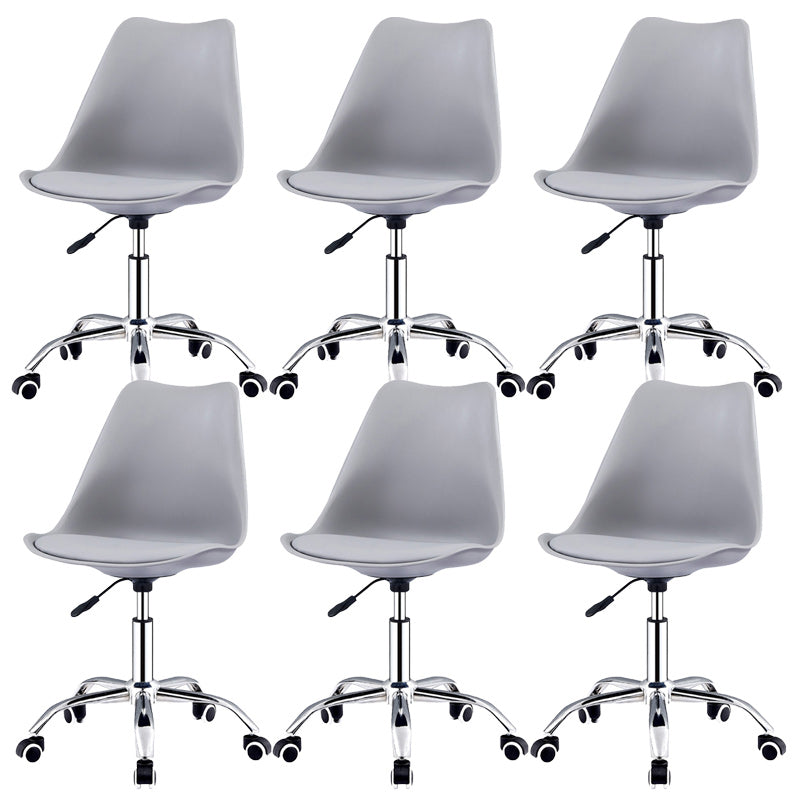 Contemporary Style Bar Stool Liftable Counter Bar Stool with Metal Legs Grey 6 Piece Set Clearhalo 'Bar Furniture' 'Bar Stools' 'bar_stools' 'furn' 'furn_bar_stools' 'Furniture' 'furniture_bar_stools' 'Kitchen & Dining Furniture' 5457534