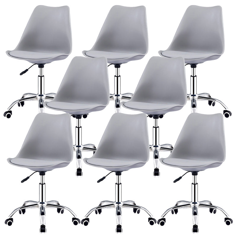 Contemporary Style Bar Stool Liftable Counter Bar Stool with Metal Legs Grey 8 Piece Set Clearhalo 'Bar Furniture' 'Bar Stools' 'bar_stools' 'furn' 'furn_bar_stools' 'Furniture' 'furniture_bar_stools' 'Kitchen & Dining Furniture' 5457535