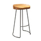 Taburete de bar de estilo industrial, taburete de bar de madera con patas de metal para el hogar