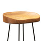 Taburete de bar de estilo industrial, taburete de bar de madera con patas de metal para el hogar