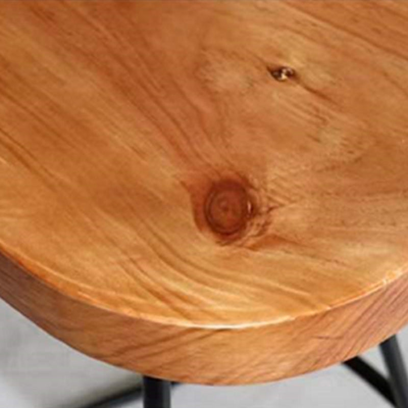 Taburete de bar de estilo industrial, taburete de bar de madera con patas de metal para el hogar
