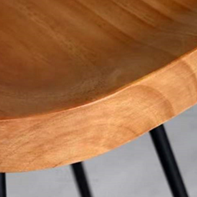 Taburete de bar de estilo industrial, taburete de bar de madera con patas de metal para el hogar