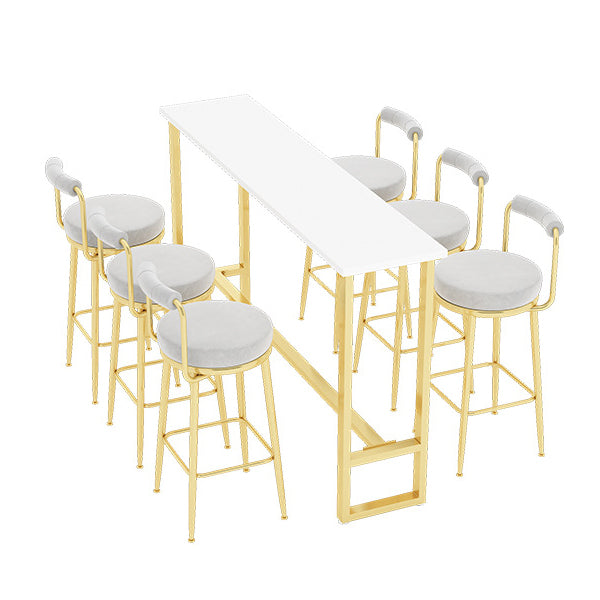 Set di tavoli da bar industriale 1/3/4/5/7 Pieni Contatore set con base d'oro