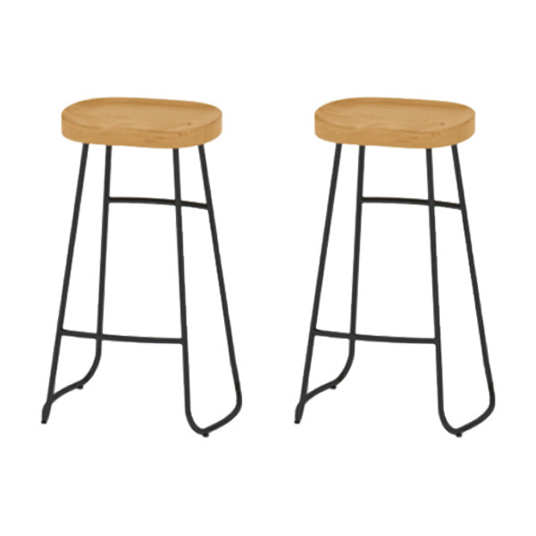 Modern Natural Pub Dining Set 1/2/4/5/7 Pieces Wood and Metal Bar Pub Table Set Wood 30"H Stools (Set of 2) Clearhalo 'Bar Furniture' 'furn' 'furn_home_bar_bar_sets' 'Furniture' 'Home Bars & Bar Sets' 'home_bar_bar_sets' 'Kitchen & Dining Furniture' 5457732