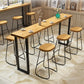Modern Natural Pub Dining Set 1/2/4/5/7 Pieces Wood and Metal Bar Pub Table Set Clearhalo 'Bar Furniture' 'furn' 'furn_home_bar_bar_sets' 'Furniture' 'Home Bars & Bar Sets' 'home_bar_bar_sets' 'Kitchen & Dining Furniture' 5457733