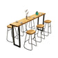 Modern Natural Pub Dining Set 1/2/4/5/7 Pieces Wood and Metal Bar Pub Table Set 7 Pieces: Table, 6 Chairs Clearhalo 'Bar Furniture' 'furn' 'furn_home_bar_bar_sets' 'Furniture' 'Home Bars & Bar Sets' 'home_bar_bar_sets' 'Kitchen & Dining Furniture' 5457735