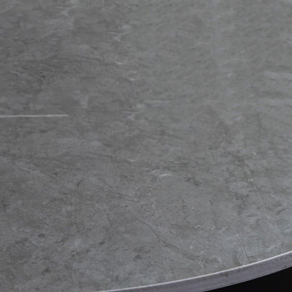 1/3 piezas de mesa de barra de hierro industrial Juego de bistro redondo con tapa de piedra gris