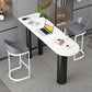 Table de bar de 1/3 pièces moderne Table de comptoir en pierre avec tabourets hauts