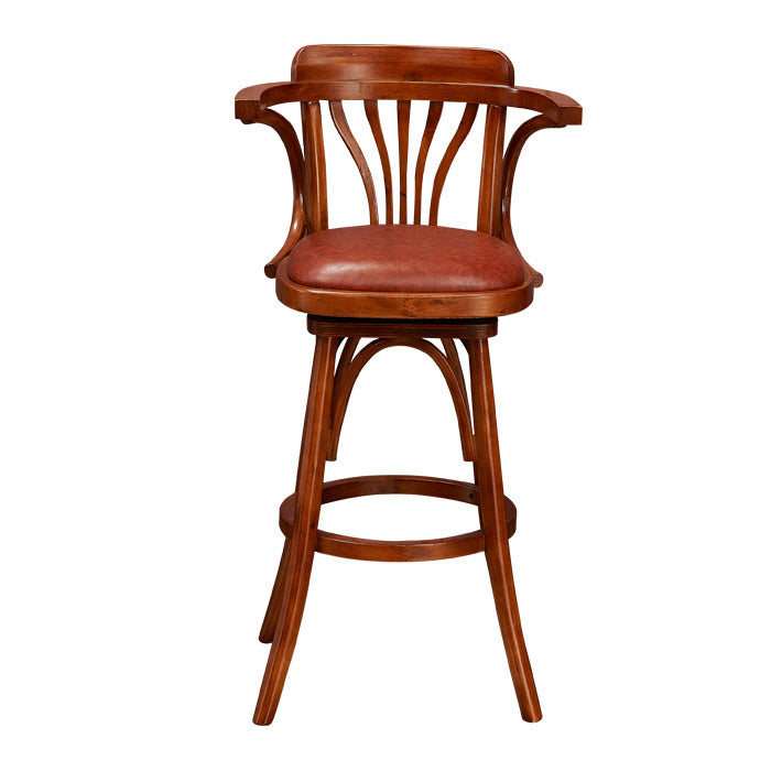 Industrial Solid Wood Bar Table Set 1/3/4/5 Pieces Counter Table with High Stools Red 30"H Stool (Single) Clearhalo 'Bar Furniture' 'furn' 'furn_home_bar_bar_sets' 'Furniture' 'Home Bars & Bar Sets' 'home_bar_bar_sets' 'Kitchen & Dining Furniture' 5457920