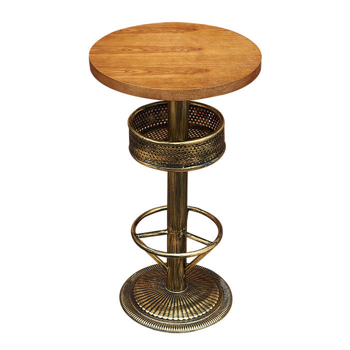 Industrial Solid Wood Bar Table Set 1/3/4/5 Pieces Counter Table with High Stools Brown 24"L x 24"W Clearhalo 'Bar Furniture' 'furn' 'furn_home_bar_bar_sets' 'Furniture' 'Home Bars & Bar Sets' 'home_bar_bar_sets' 'Kitchen & Dining Furniture' 5457921