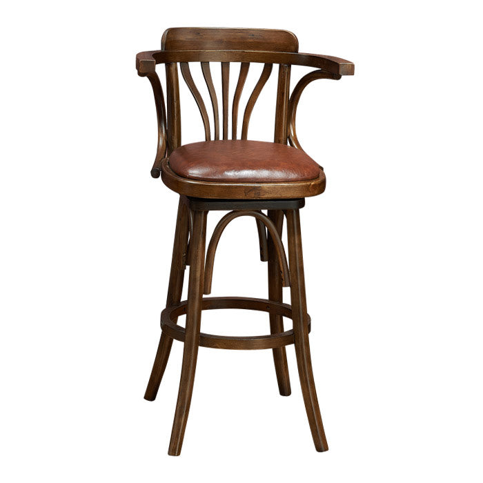 Industrial Solid Wood Bar Table Set 1/3/4/5 Pieces Counter Table with High Stools Brown 30"H Stool (Single) Clearhalo 'Bar Furniture' 'furn' 'furn_home_bar_bar_sets' 'Furniture' 'Home Bars & Bar Sets' 'home_bar_bar_sets' 'Kitchen & Dining Furniture' 5457923